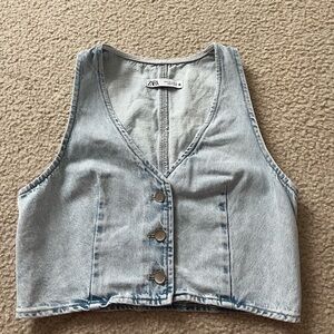 Zara Soft Blue Denim Jacket